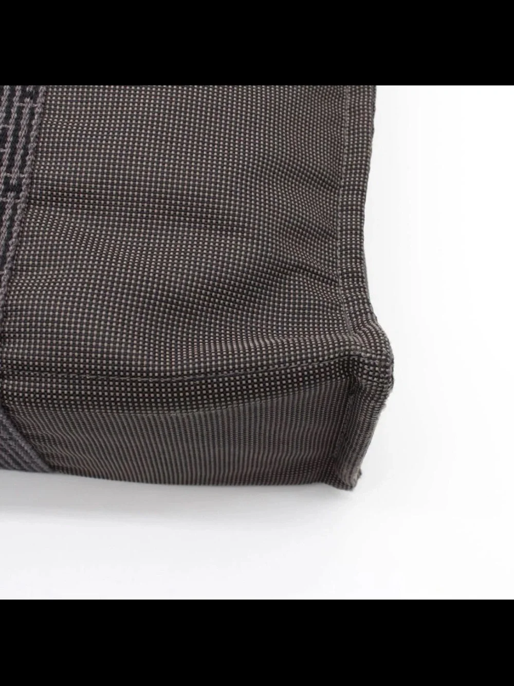 Hermes Dark Brown Canvas Tote with Signature Webbing